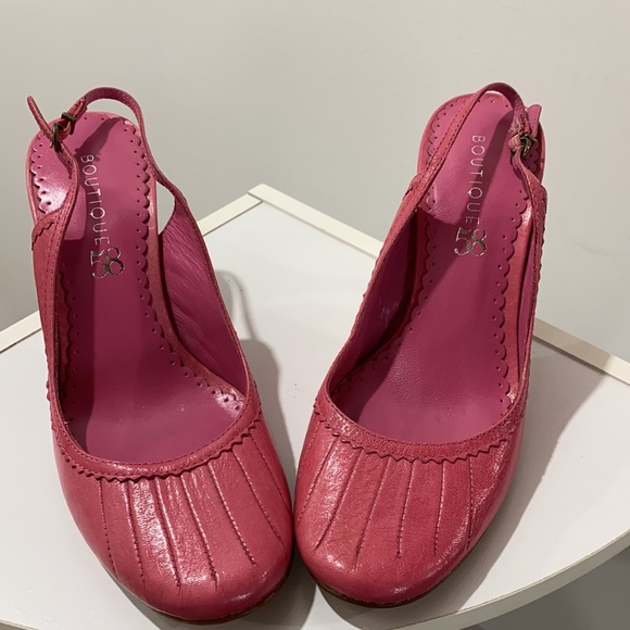Boutique 58 pink leather slingback sandals 7.5 - Picture 3 of 7